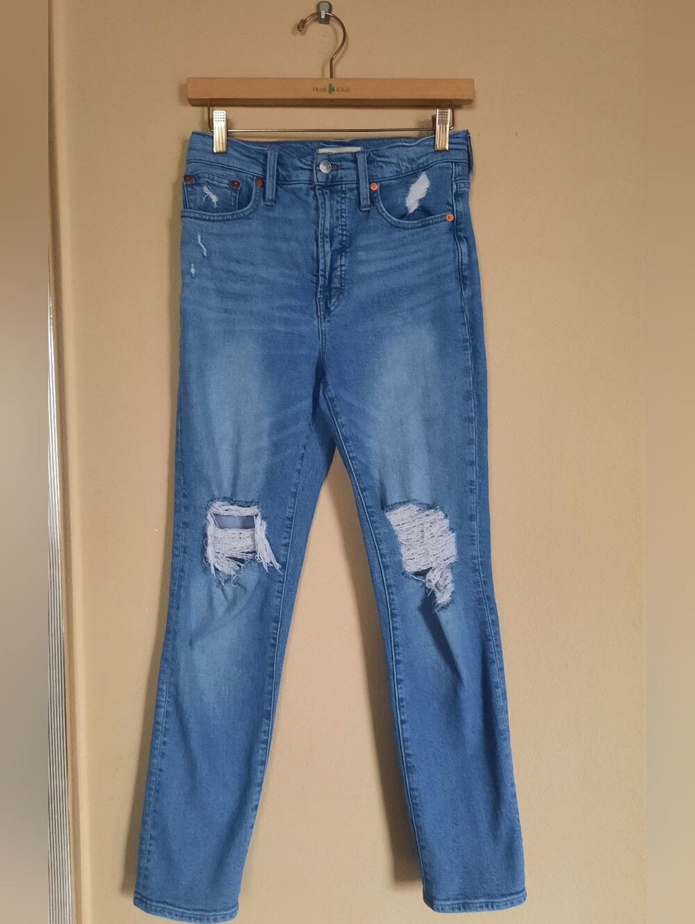 Madewell The Perfect Vintage Jeans Light Blue Skinny Distressed Jeans